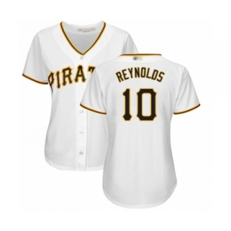 Women's Pittsburgh Pirates #10 Bryan Reynolds Authentic White Home Cool Base Baseball Player Jersey