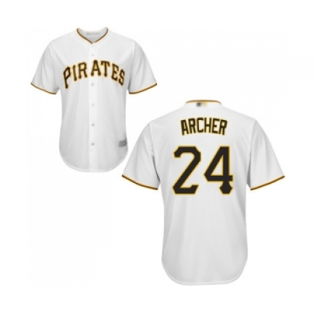 Youth Pittsburgh Pirates #24 Chris Archer Replica White Home Cool Base Baseball Jersey