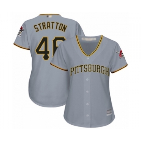 Women's Pittsburgh Pirates #46 Chris Stratton Authentic Grey Road Cool Base Baseball Player Jersey