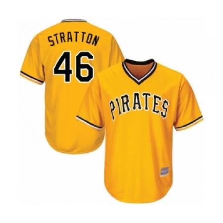 Youth Pittsburgh Pirates #46 Chris Stratton Authentic Gold Alternate Cool Base Baseball Player Jersey