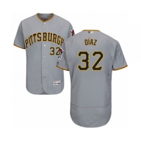 Men's Pittsburgh Pirates #32 Elias Diaz Grey Road Flex Base Authentic Collection Baseball Player Jersey