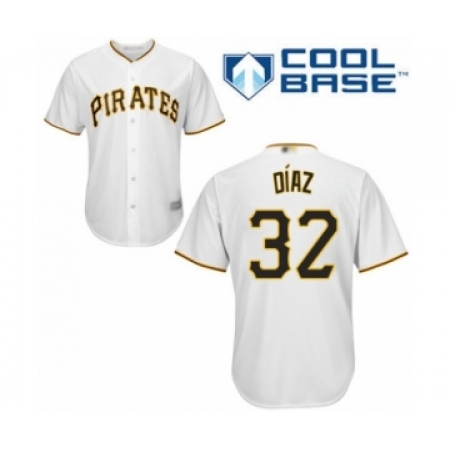 Youth Pittsburgh Pirates #32 Elias Diaz Authentic White Home Cool Base Baseball Player Jersey