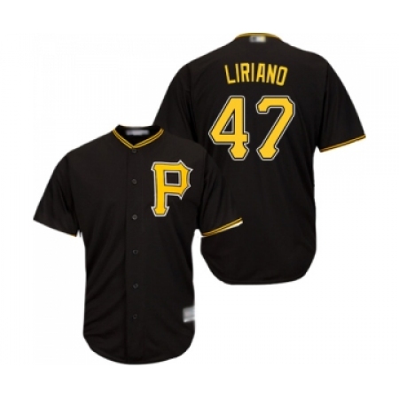 Men's Pittsburgh Pirates #47 Francisco Liriano Replica Black Alternate Cool Base Baseball Jersey
