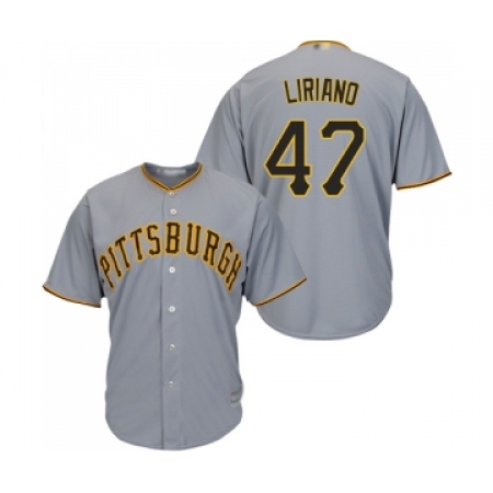 Men's Pittsburgh Pirates #47 Francisco Liriano Replica Grey Road Cool Base Baseball Jersey