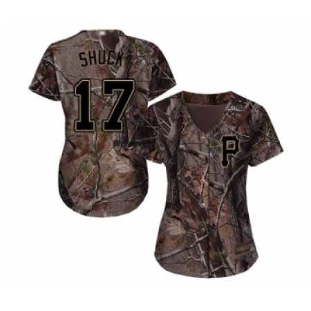 Women's Pittsburgh Pirates #17 JB Shuck Authentic Camo Realtree Collection Flex Base Baseball Jersey