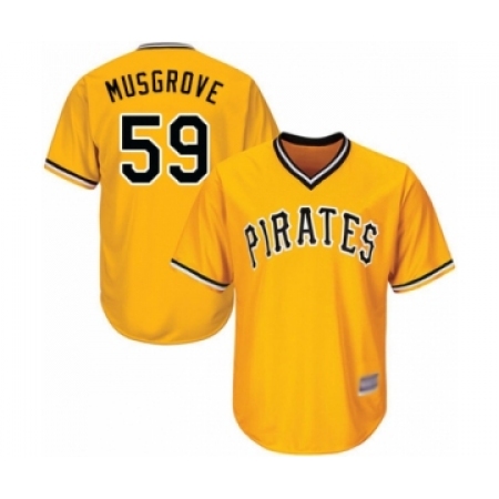 Men's Pittsburgh Pirates #59 Joe Musgrove Replica Gold Alternate Cool Base Baseball Player Jersey