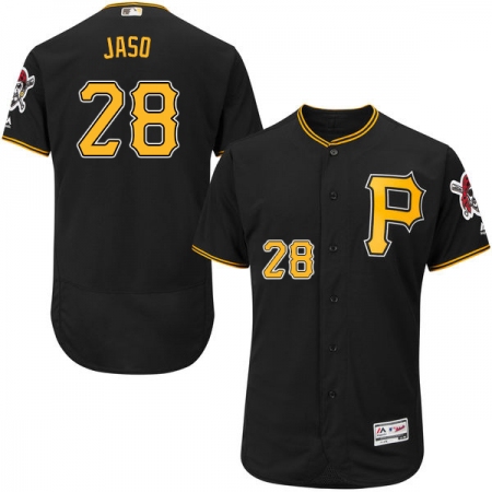 Men's Majestic Pittsburgh Pirates #28 John Jaso Black Alternate Flex Base Authentic Collection MLB Jersey