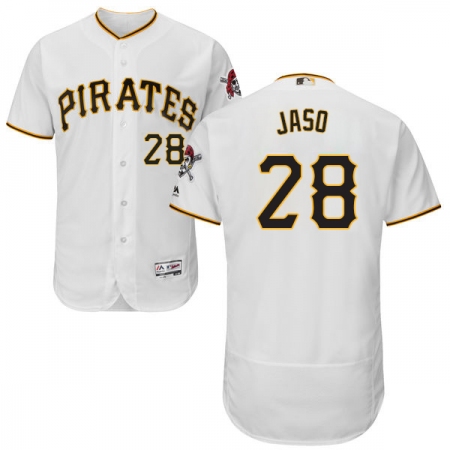 Men's Majestic Pittsburgh Pirates #28 John Jaso White Home Flex Base Authentic Collection MLB Jersey
