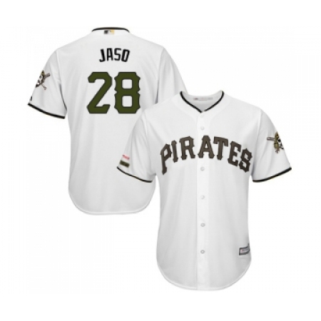 Men's Pittsburgh Pirates #28 John Jaso Replica White Alternate Cool Base Baseball Jersey