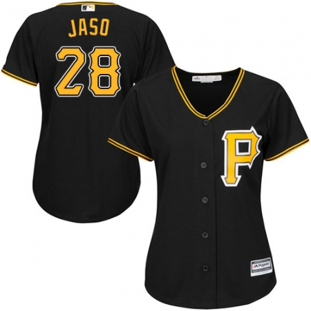 Women's Majestic Pittsburgh Pirates #28 John Jaso Authentic Black Alternate Cool Base MLB Jersey