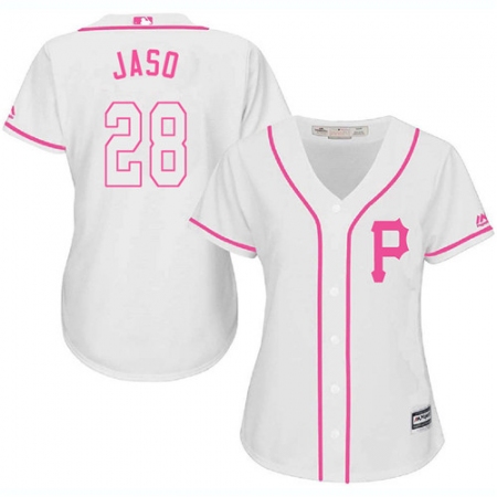 Women's Majestic Pittsburgh Pirates #28 John Jaso Authentic White Fashion Cool Base MLB Jersey