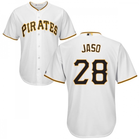 Youth Majestic Pittsburgh Pirates #28 John Jaso Replica White Home Cool Base MLB Jersey