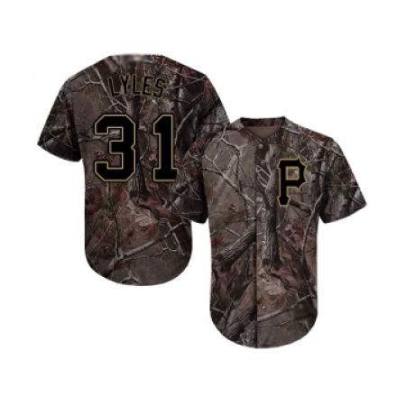 Men's Pittsburgh Pirates #31 Jordan Lyles Authentic Camo Realtree Collection Flex Base Baseball Jersey