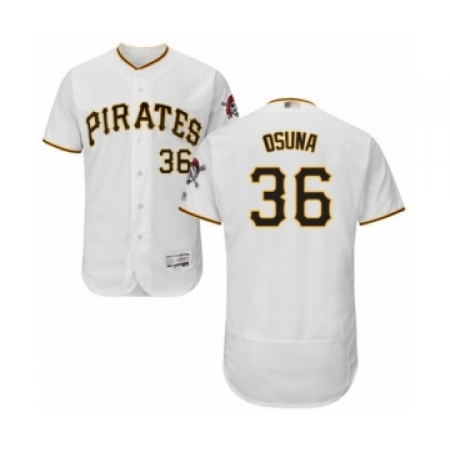 Men's Pittsburgh Pirates #36 Jose Osuna White Home Flex Base Authentic Collection Baseball Player Jersey