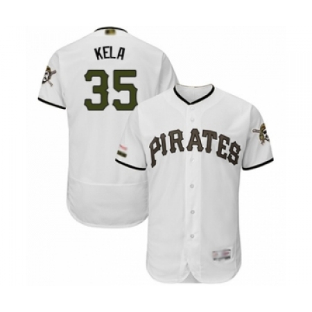 Men's Pittsburgh Pirates #35 Keone Kela White Alternate Authentic Collection Flex Base Baseball Player Jersey