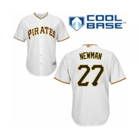 Youth Pittsburgh Pirates #27 Kevin Newman Authentic White Home Cool Base Baseball Player Jersey