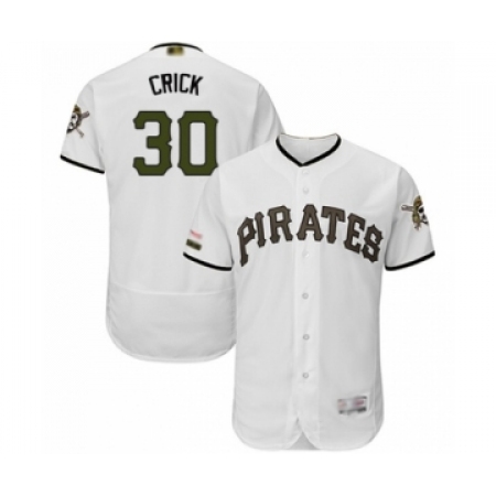 Men's Pittsburgh Pirates #30 Kyle Crick White Alternate Authentic Collection Flex Base Baseball Player Jersey