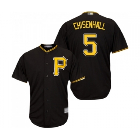 Men's Pittsburgh Pirates #5 Lonnie Chisenhall Replica Black Alternate Cool Base Baseball Jersey