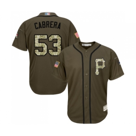 Men's Pittsburgh Pirates #53 Melky Cabrera Authentic Green Salute to Service Baseball Jersey