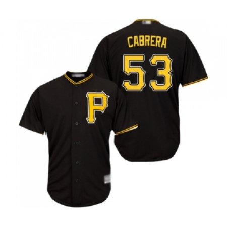 Men's Pittsburgh Pirates #53 Melky Cabrera Replica Black Alternate Cool Base Baseball Jersey