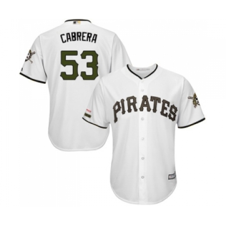 Men's Pittsburgh Pirates #53 Melky Cabrera Replica White Alternate Cool Base Baseball Jersey