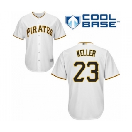 Youth Pittsburgh Pirates #23 Mitch Keller Authentic White Home Cool Base Baseball Player Jersey