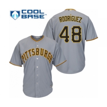 Youth Pittsburgh Pirates #48 Richard Rodriguez Authentic Grey Road Cool Base Baseball Player Jersey