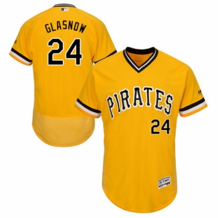 Men's Majestic Pittsburgh Pirates #24 Tyler Glasnow Gold Alternate Flex Base Authentic Collection MLB Jersey