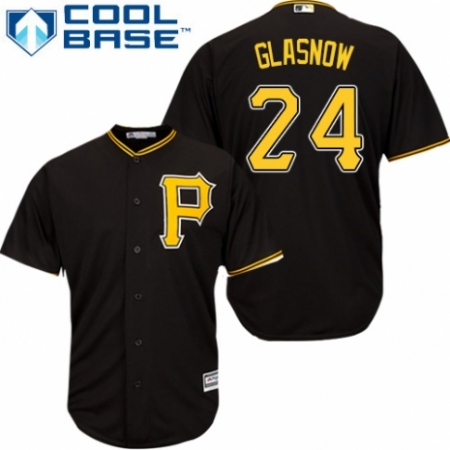 Men's Majestic Pittsburgh Pirates #24 Tyler Glasnow Replica Black Alternate Cool Base MLB Jersey
