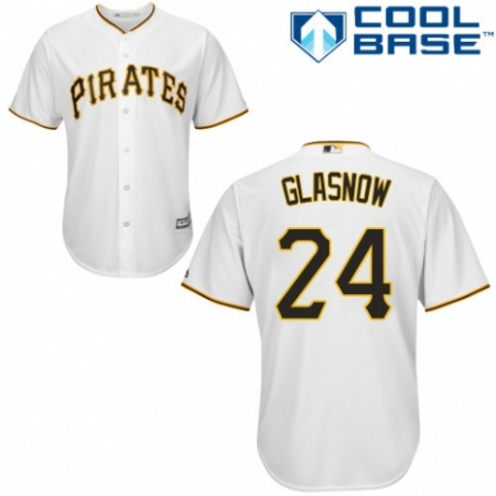 Men's Majestic Pittsburgh Pirates #24 Tyler Glasnow Replica White Home Cool Base MLB Jersey