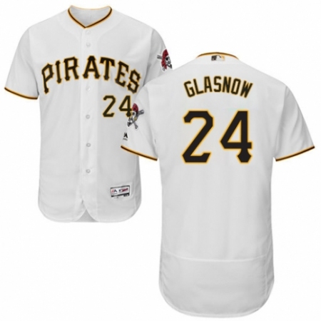 Men's Majestic Pittsburgh Pirates #24 Tyler Glasnow White Home Flex Base Authentic Collection MLB Jersey