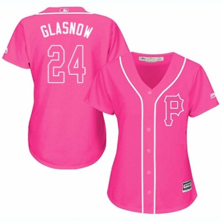 Women's Majestic Pittsburgh Pirates #24 Tyler Glasnow Authentic Pink Fashion Cool Base MLB Jersey