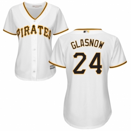 Women's Majestic Pittsburgh Pirates #24 Tyler Glasnow Authentic White Home Cool Base MLB Jersey