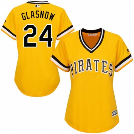 Women's Majestic Pittsburgh Pirates #24 Tyler Glasnow Replica Gold Alternate Cool Base MLB Jersey