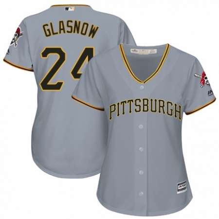Women's Majestic Pittsburgh Pirates #24 Tyler Glasnow Replica Grey Road Cool Base MLB Jersey
