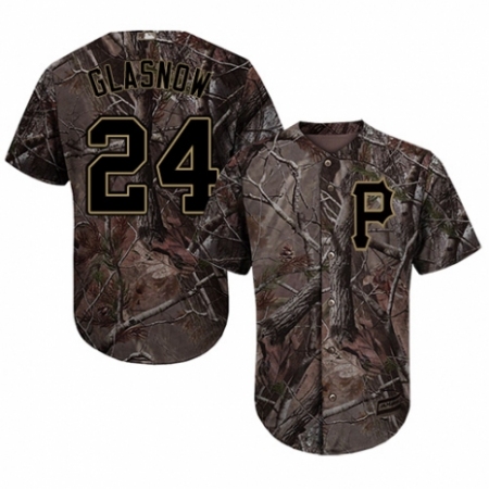Youth Majestic Pittsburgh Pirates #24 Tyler Glasnow Authentic Camo Realtree Collection Flex Base MLB Jersey