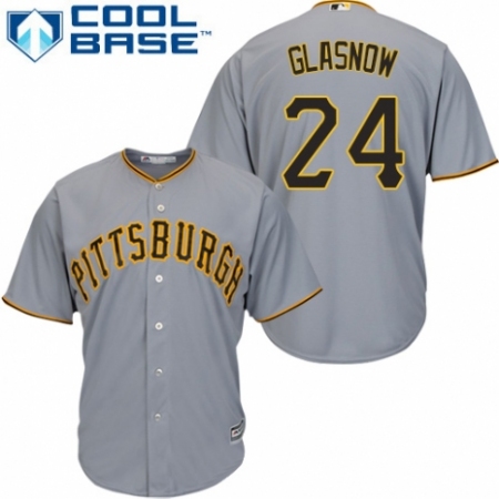 Youth Majestic Pittsburgh Pirates #24 Tyler Glasnow Replica Grey Road Cool Base MLB Jersey